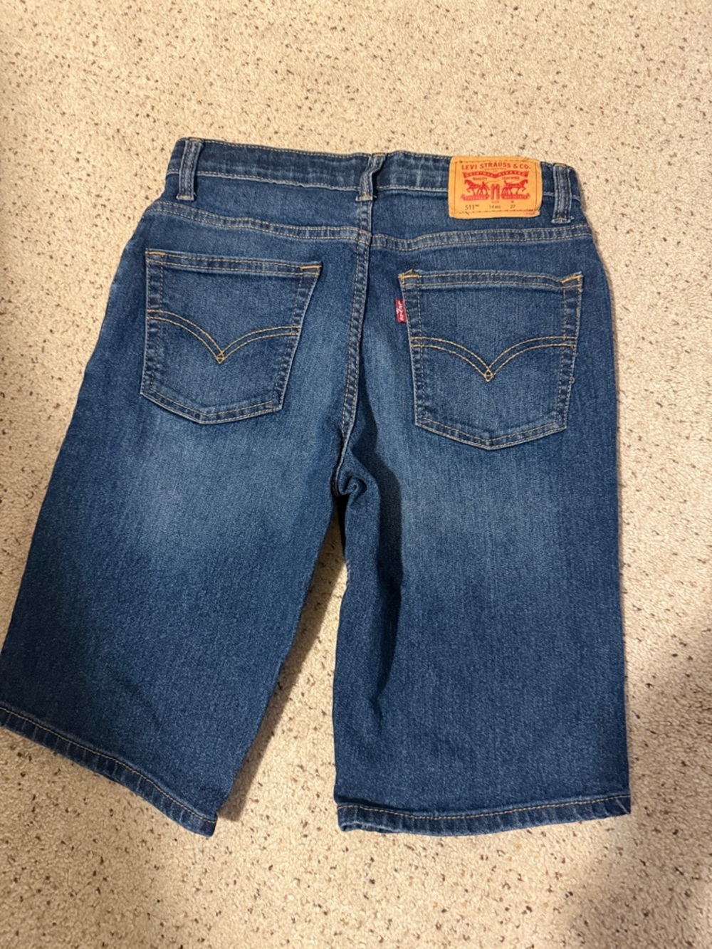 Levi's Blue Denim Bermuda Shorts with Back Pockets